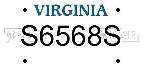 S6568S Virginia License Plate