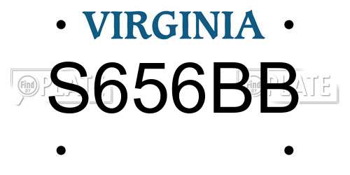 S656BB Virginia License Plate