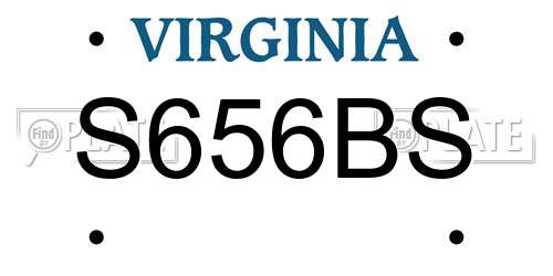 S656BS Virginia License Plate