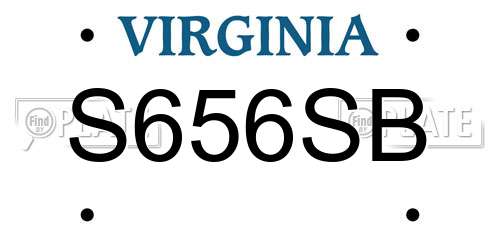 S656SB Virginia License Plate
