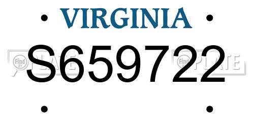 S659722 Virginia License Plate