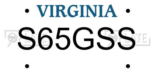 S65GSS Virginia License Plate