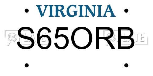 S65ORB Virginia License Plate