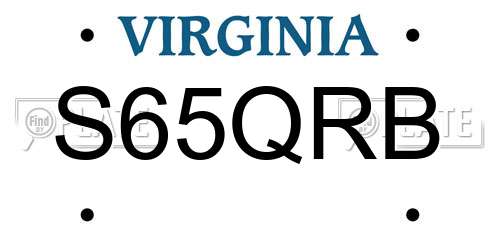 S65QRB Virginia License Plate