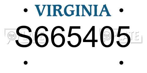 S665405 Virginia License Plate