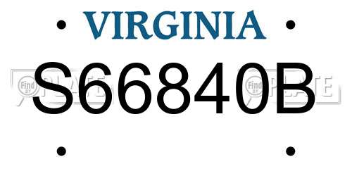 S66840B Virginia License Plate