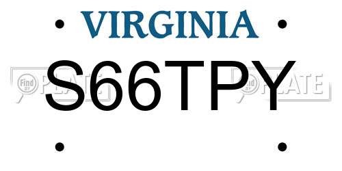 S66TPY Virginia License Plate