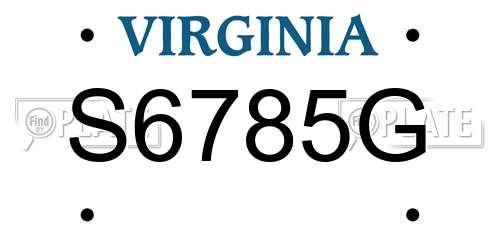 S6785G Virginia License Plate