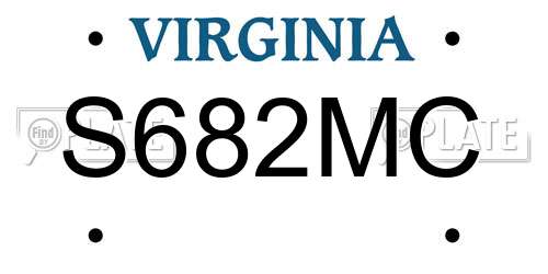 S682MC Virginia License Plate