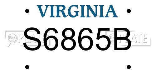 S6865B Virginia License Plate