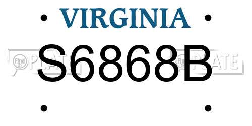 S6868B Virginia License Plate