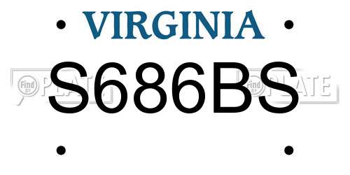 S686BS Virginia License Plate