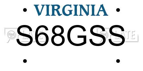 S68GSS Virginia License Plate