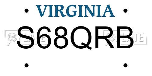 S68QRB Virginia License Plate