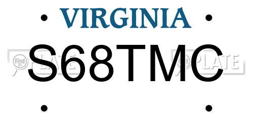 S68TMC Virginia License Plate