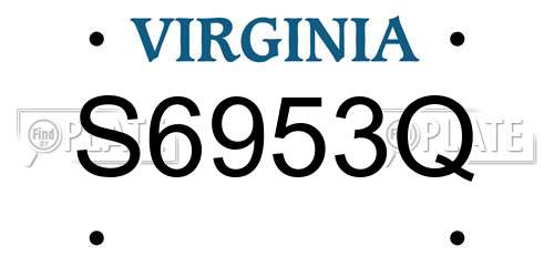 S6953Q Virginia License Plate