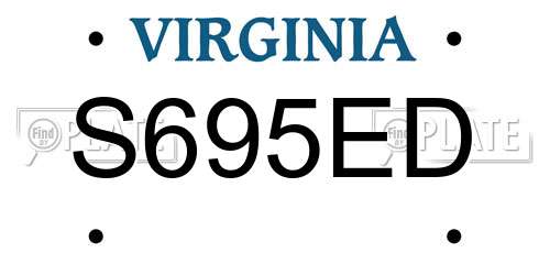 S695ED Virginia License Plate