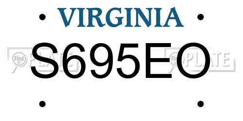 S695EO Virginia License Plate