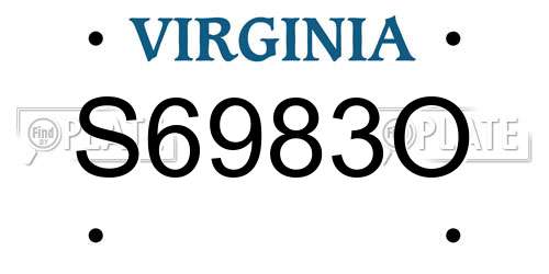 S6983O Virginia License Plate