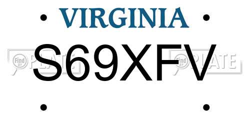 S69XFV Virginia License Plate