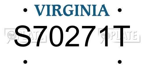 S70271T Virginia License Plate