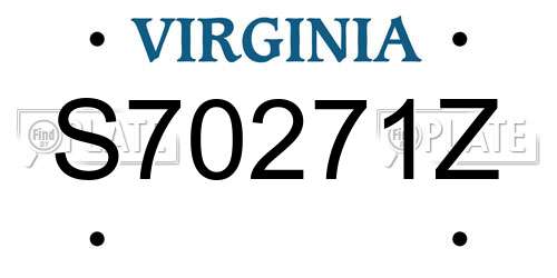 S70271Z Virginia License Plate