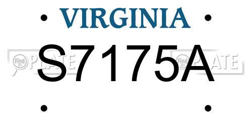 S7175A Virginia License Plate