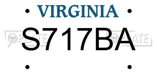 S717BA Virginia License Plate