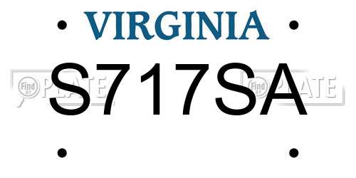 S717SA Virginia License Plate