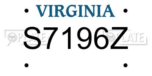 S7196Z Virginia License Plate