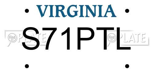S71PTL Virginia License Plate