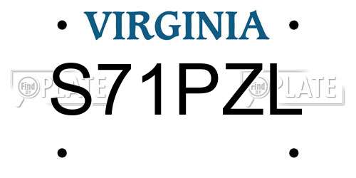 S71PZL Virginia License Plate