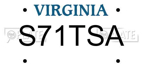 S71TSA Virginia License Plate