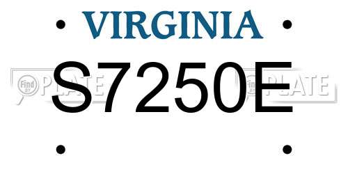 S7250E Virginia License Plate