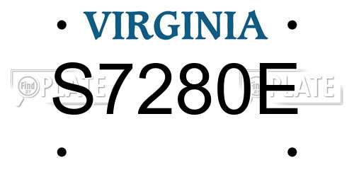 S7280E Virginia License Plate