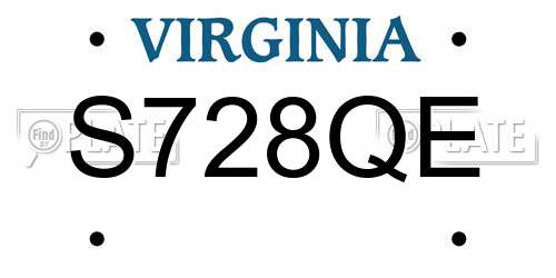 S728QE Virginia License Plate