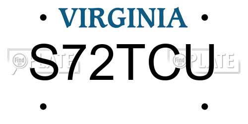 S72TCU Virginia License Plate