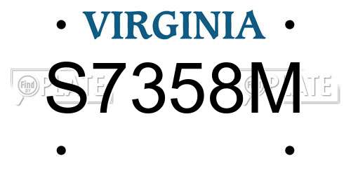 S7358M Virginia License Plate