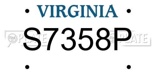 S7358P Virginia License Plate