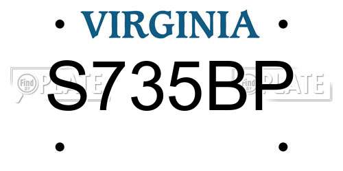 S735BP Virginia License Plate