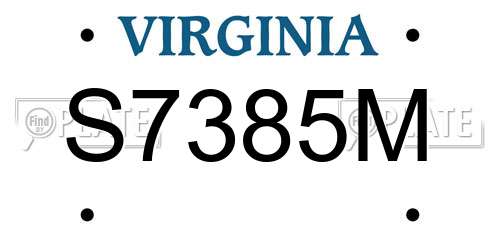 S7385M Virginia License Plate