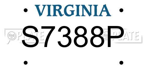 S7388P Virginia License Plate