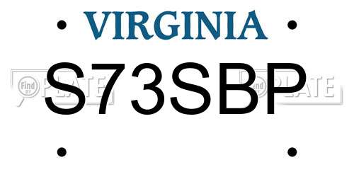 S73SBP Virginia License Plate