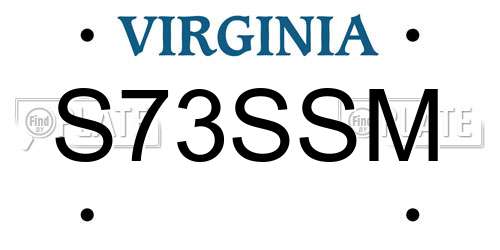 S73SSM Virginia License Plate