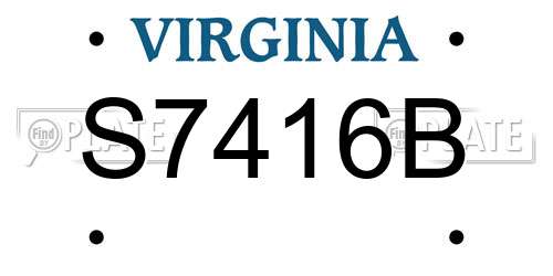 S7416B Virginia License Plate