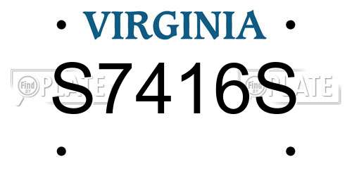 S7416S Virginia License Plate