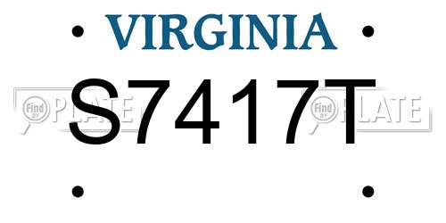 S7417T Virginia License Plate