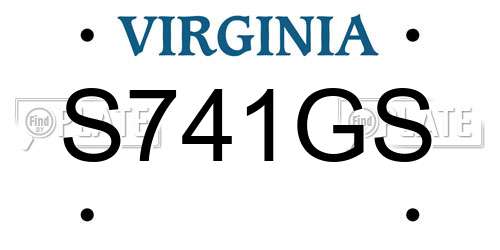 S741GS Virginia License Plate