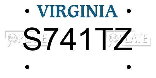 S741TZ Virginia License Plate