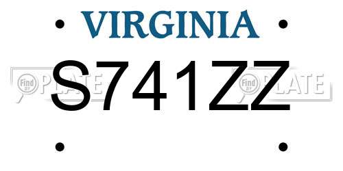 S741ZZ Virginia License Plate